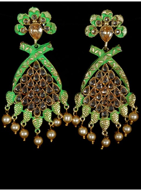 Reverse Ad Earrings With Meenakari Work